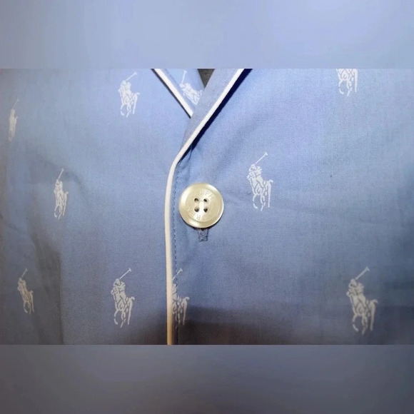 NWT Men’s Polo Ralph Lauren Woven Long Sleeve Pajama Top All Over Graphic 1XT - Picture 6 of 11